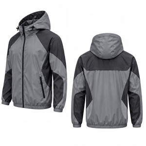 Windbreaker <b>Jacket</b> for Men <b>Lightweight</b> Outdoor <b>Running</b> Water Resistant Full Zip Hooded Sportswear Bulk Order Sportswear Supplier - Product Image 6