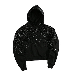Sudadera con Capucha de Invierno para Hombre, Elegante, con Cierre de Cremallera y Pedrería, Transpirable, Ecológica, con Cristales, Tejido Premium, Estilo Casual Urbano - Product Image 1