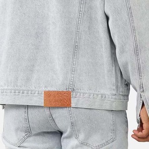 Veste en jean délavé pour homme, coupe décontractée, col rabattu, manches classiques, en coton délavé, idéale pour le printemps - Product Image 6