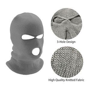 Pasamontañas de punto unisex con 3 orificios, cubrecara cortavientos, gorro tipo bandit para deportes al aire libre - Product Image 2