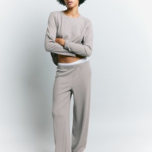 Pijama de algodón de manga corta de alta calidad para mujer, conjunto de 2 piezas, ropa térmica de verano para estar en casa, de secado rápido, cintura elástica, ropa de dormir - Product Image 4