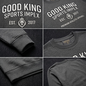เสื้อสเวตเชิ้ตคอกลมผ้าฝ้ายพรีเมียม 400 กรัม สำหรับผู้ชาย แบบหนา ปักลายกราฟิก สตรีทแวร์ ผลิตตามแบบ OEM - Product Image 5