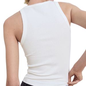 เสื้อกล้ามทรง Racerback ผ้าคอตตอนผสมสแปนเด็กซ์ ระบายอากาศได้ดี เป็นมิตรต่อสิ่งแวดล้อม สำหรับผู้หญิง ยี่ห้อ Wholesale Aim Sports พร้อมโลโก้พิมพ์นูนตามสั่ง - Product Image 3