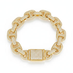 AMBER JEWELS T-3554 Unisex 925 <b>Silver</b> Moissanite <b>Charm</b> <b>Bracelet</b> <b>Silver</b> Plated Brilliant Cut Micro Insert Luxury Geometric Design - Product Image 5