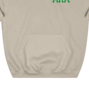   เสื้อฮู้ดสีทราย พิมพ์ลาย Green Crest ผ้าฟลีซ แบบสวม Unisex เสื้อสเวตเชิ้ตชมรมกรีก รับผลิตแบบ OEM ODM ขายส่ง - Product Image 5