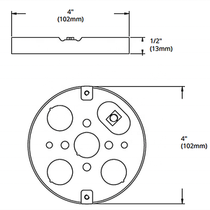 56111 điện 1/2 "Sâu thép mạ kẽm rút ra 4" trần hộp nối vòng nông Trần Pan hộp Pancake kim loại Hộp thiết bị - Product Image 2