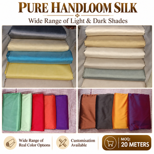 Tissu en soie tissé à la main de qualité supérieure, textile traditionnel, plusieurs couleurs, pour les saris, les vêtements et la décoration intérieure - Product Image 5