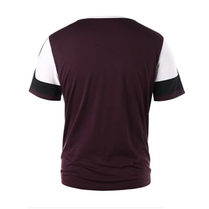 Camiseta de Moda para Hombre con Paneles a Rayas, Cuello Redondo, Manga Corta, Estilo Casual, Moderna y Elegante para Uso Diario - Product Image 2