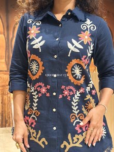 Nuevo Conjunto de Salwar Kameez de Algodón Slub de Diseñador Tesla con Bordado y Encaje Fumka, Estilo Moderno para Fiestas y Eventos - Product Image 5