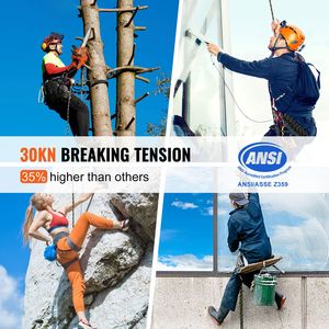 Corda da Arrampicata per Esterni da 45 Metri, Tensione di Rottura 30KN # Sicurezza # # Statico # # Roccia # # Arrampicata # # Moschettoni in Acciaio - Product Image 2