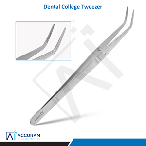 Pince à coton dentaire professionnelle en acier inoxydable, à bec coudé dentelé, autoclavable - Product Image 5