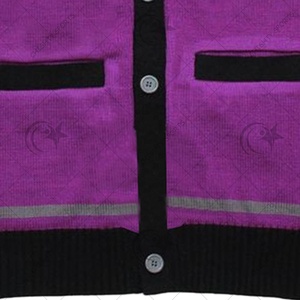 Cardigan à col en V personnalisé pour femmes broderie Design hiver décontracté tricoté manches régulières - Product Image 5