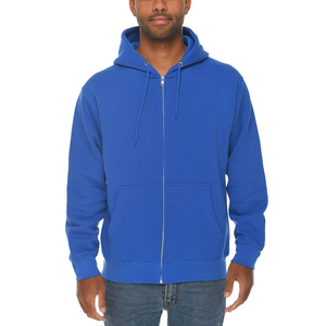 Mens High Quality Poly Cotton Zip Hoodie Anti Pilling Fabric Casual Hoodie Europe Trend Mens Cotton Blend Zip Hoodie - Product Image 1