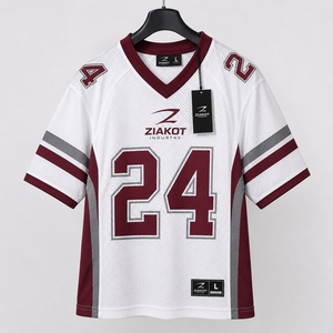 Venta al por Mayor Directa de ZIAKOT INDUSTRY, Jersey de Fútbol Americano Personalizado, Blanco con Negro, Auténtico - Product Image 3