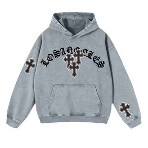 Sudadera con capucha personalizada con lavado ácido para hombre, informal, de manga larga y hombro caído, tela de algodón 100% y capucha con bolsillos laterales para hombre - Product Image 1