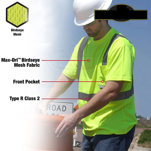 Camisetas de Trabajo al por Mayor para Hombre, Ropa de Seguridad Reflectante de Poliéster de Alta Visibilidad para Fábrica, Construcción y Uso en Exteriores - Product Image 4