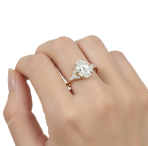 แหวนหมั้นเพชรทองคำแท้ 10K 14K สีเหลือง ประดับเพชรแล็บโกรว์ 1.25 กะรัต ดีไซน์เก๋ไก๋ ระยิบระยับ สวยงาม - Product Image 5