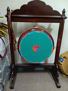 Asthamangal Gift & Craft Tambor Tibetano de Doble Capa Hecho a Mano con Piel de Oveja y Cámara de Madera de Abedul - Product Image 3