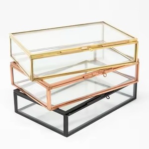 Sleek Metal and Glass Jewelry <b>Box</b> Storage Organizer for Rings <b>Earrings</b> Necklace Home Use - Product Image 5