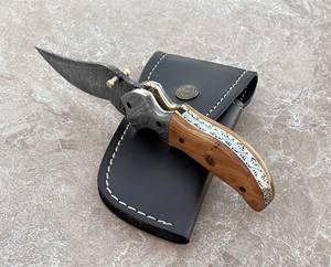 Wholesale Custom Camel <b>Bone</b> <b>Handle</b> Outdoor Blanks Edc Camping Survival Tactical Damascus Steel Folding Pocket <b>Knife</b> DD-FK-748 - Product Image 1