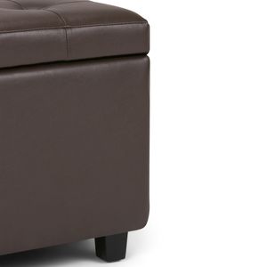 Cosmopolitan Chocolate Brown <b>Storage</b> Ottoman Stylish <b>Stool</b> with Hidden <b>Storage</b> Space - Product Image 3