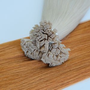 ผมต่อแบบมนุษย์ผมเคราตินปลายแบนสีบลอนด์แบบสองชั้นผมต่อแบบไม่มีขนสังเคราะห์ - Product Image 4