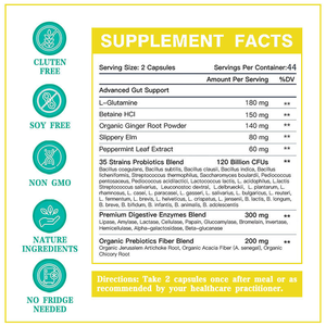 Cápsulas de Probióticos Diarios con Prebióticos, Apoya la Salud Intestinal, la Absorción de Nutrientes y el Sistema Inmunológico, Fórmula Natural - Product Image 6
