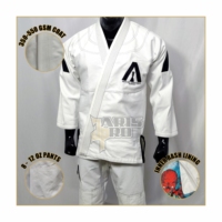 Kimono de Jiu Jitsu Brasileño 100% Algodón con Logotipo Bordado Personalizado en la Parte Delantera, Uniforme Ligero y Transpirable
