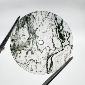 Esfera de Reloj de Ágata Musgosa Natural de 28.50mm Verde/Blanco, 1mm de Grosor, Estilo Clásico, Elegante y de Lujo, para Fabricación de Relojes al por Mayor - Product Image 1