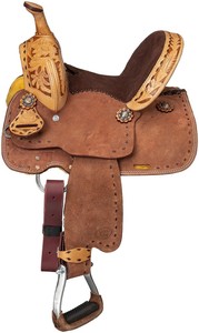 TI101OA059 Customized Branded Western English Leather Horse Saddle <b>Soft</b> Seat Fiberglass Tree Stainless Steel Hardware Equestrian - Product Image 4