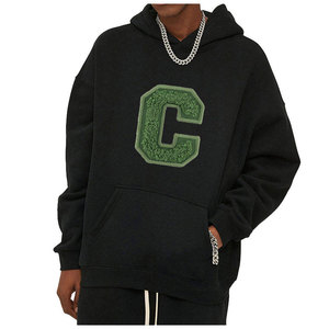 Sudadera con capucha oversize con bordado desgastado y parches, con cremallera, 100% algodón, efecto descolorido por el sol, lavado ácido, estilo streetwear premium. - Product Image 3