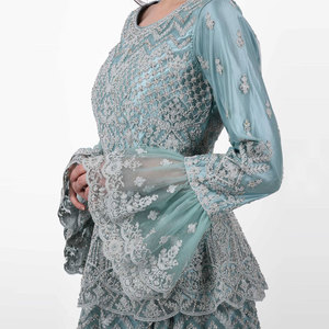 Robe de soirée élégante en maille à manches longues pour femmes, robe longue pour événements formels, robe de soirée élégante en satin pour femmes - Product Image 6