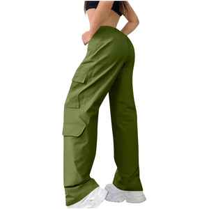 Pantalon cargo taille haute décontracté pour femme, coupe ample, style streetwear, vêtement de mode, vente en gros - Product Image 6