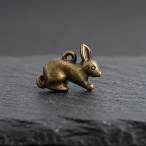 Vintage Style Brass Rabbit Keychain Handmade Solid Brass <b>Key</b> <b>Ring</b> with Custom Logo for Car <b>Keys</b> <b>Bags</b> Backpack Promotional Gifts - Product Image 4