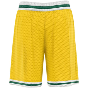 Pantalones Cortos de Baloncesto Amarillos para Hombre con Logotipo Verde y Personalización de Número, Sublimados, Transpirables, de Malla Deportiva - Product Image 2