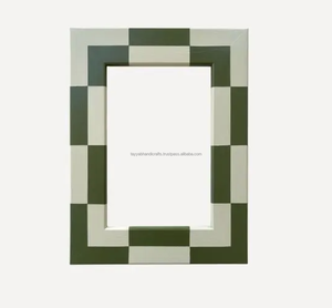 Cadre photo incrusté d'os de qualité supérieure pour décor de table cadre photo sculpté à la main avec des images de bandes blanches - Product Image 3