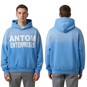 Custom <b>Mens</b> Full Hoodie Acid Wash Oversize <b>Pullover</b> Screen Printing Boxy Fit <b>Men</b> Distressed Hoodies Wholesale Customized - Product Image 2