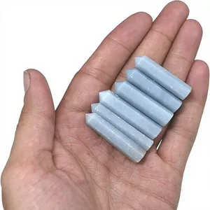Pointe de crayon en angelite naturelle polie, pierre précieuse de cristal bleu, fournisseur en gros pour l'artisanat, les grilles de cristal et le bricolage - Product Image 2