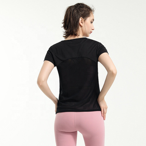 Women's Short Sleeve Plain Dyed Cotton Streetwear Sports <b>Top</b> High Quality Quick Dry Breathable & <b>Sweat</b> Wicking - Product Image 5