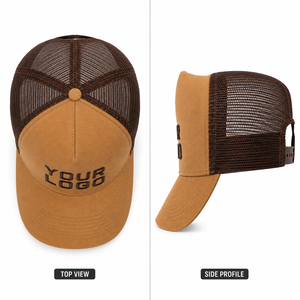 Custom Trucker <b>Cap</b> 5-Panel Structured Mesh Back Cotton Twill Front Embroidery Logo Unisex Adjustable Adult Casual <b>Hat</b> - Product Image 4