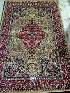 Tapis de sol en soie rouge style persan à motif écossais, écologique, antibactérien, pour salon et chambre, tapis décoratif doux pour la maison - Product Image 2