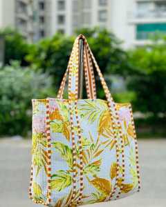 กระเป๋าโท้ทผ้าฝ้ายลายเสือโคร่ง ลายเสือดาว ลายลิง สีฟ้า ลดราคาพิเศษ กระเป๋าถือสะพายไหล่สำหรับผู้หญิง กระเป๋าเดินทางลายทาง - Product Image 5