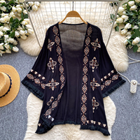 Blusas de Manga Larga para Vacaciones, Camisas Bordadas Sólidas para Mujer, Tops Elegantes para Dama, Ropa al por Mayor para Mujer
