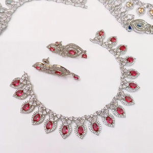 Luxury Silver Plated Imitation Classic Bridal Wedding Jewelry <b>Set</b> - Product Image 1