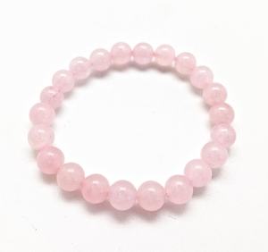 Bracelet en perles de quartz rose unisexe de qualité supérieure, 8 mm, pierre naturelle, style Feng Shui, thématique Amour, poli, pour la guérison - Product Image 1