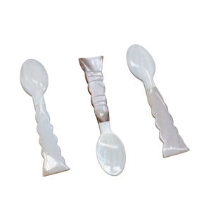 Handmade Fish Flower MOP Shell Spoon Long Handle <b>Mirror</b> Polish Custom Logo Engraved Elegant Service Utensil Storage - Product Image 1