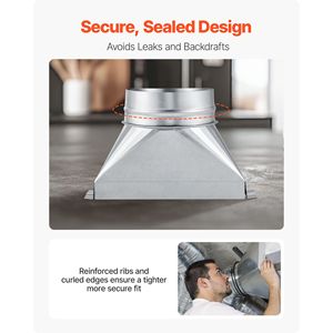 Guarnizione per Condotto Zincata 3-1/4 X 10 X 6 Pollici per Sistemi HVAC, Strumento di Transizione per Ventilazione Centrale e Griglia a Pavimento - Product Image 3