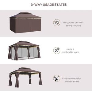 Gazebo e Pergola Elegante 3x4m per Patio e Intrattenimento all'Aperto - Product Image 4