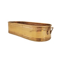 Jardinière élégante oblongue en laiton et métal Décor élégant de jardinage intérieur et extérieur Design élégant Construction durable Pots de fleurs Jardinières