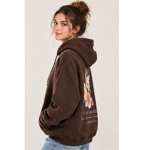 <b>Men's</b> <b>Brown</b> Regular Fit Winter <b>Hoodie</b> with Front Logo Pocket Casual Digital Printing Standard International - Product Image 2